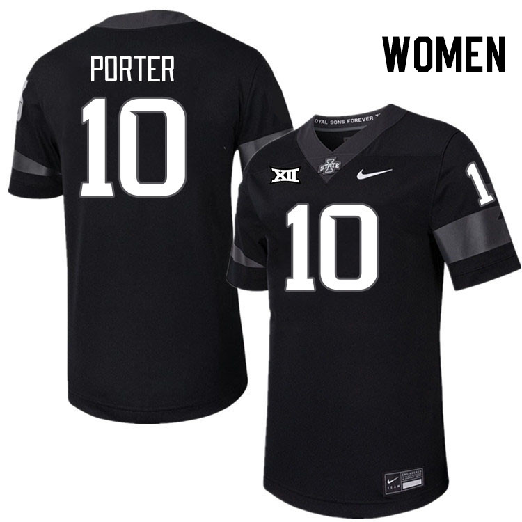 Women #10 Darien Porter Iowa State Cyclones College Football Jerseys Stitched-Black